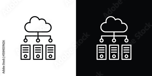 Tableau sur toile Data center icon Logo Template. lianer pictogram set.