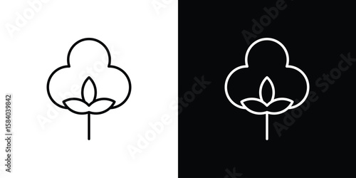 Cotton icon Logo Template. lianer pictogram set.