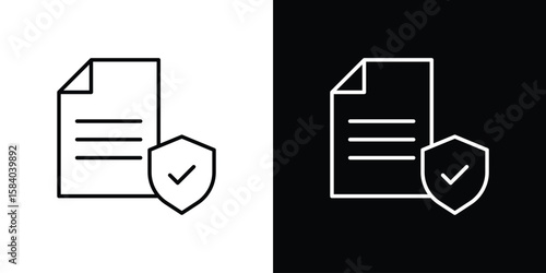 Contract coverage icon Logo Template. lianer pictogram set.