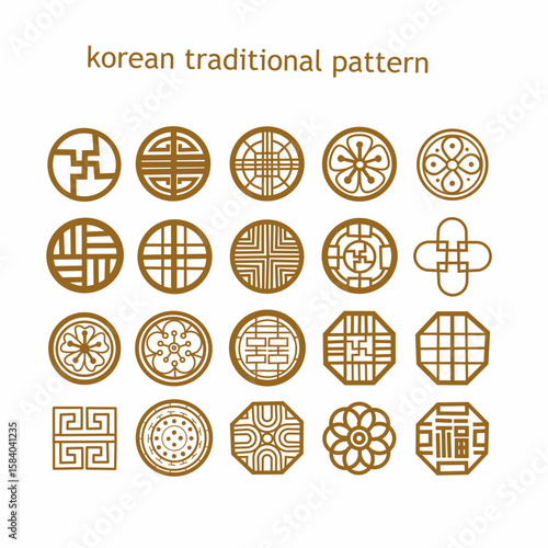 Collection of Korean Traditional Pattern Vector Designs 