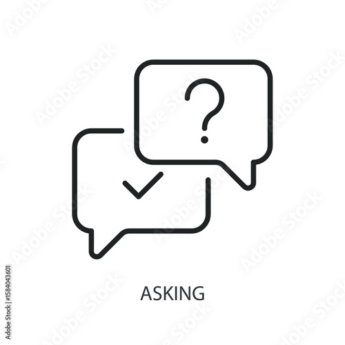 Asking thin line vector icons.