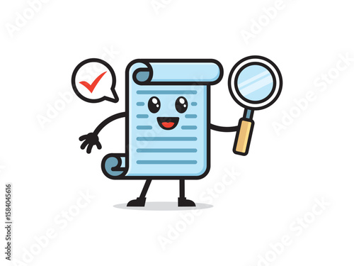 Paper or document mascot character vector design