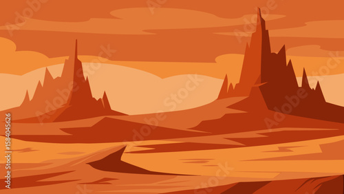 Vast Desolate Landscape of Barren Eroded Badlands Scenery