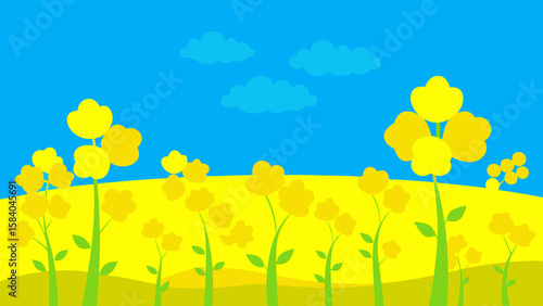 Vibrant Field of Canola a Brilliant Shocking Yellow Agriculture