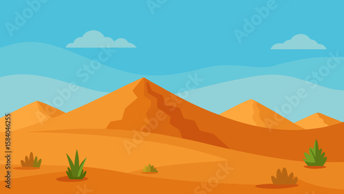 Arid High Altitude Desert with Sparse Hardy Bushes and Rocky Ground