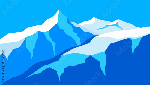 Massive High Altitude Glacier Its Surface Scarred with Deep Crevasses