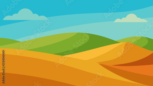Unique Landscape of Rolling Grassy Dunes Instead of Sand Formations