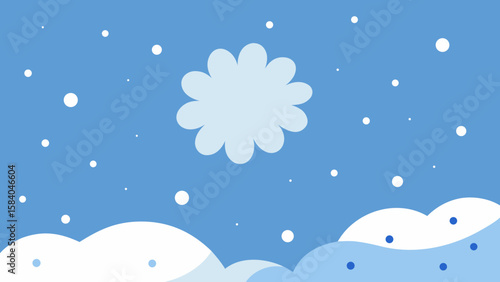 Light Gentle Snowfall with Large Perfect Flakes Beauty
