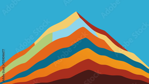 Mountain Face Streaked with Colorful Mineral Deposits