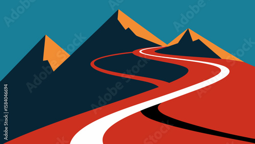 Mountain Pass with a Road That Has Hairpin Bends