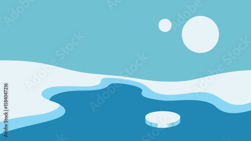 River Frozen Solid with Large White Bubbles Trapped