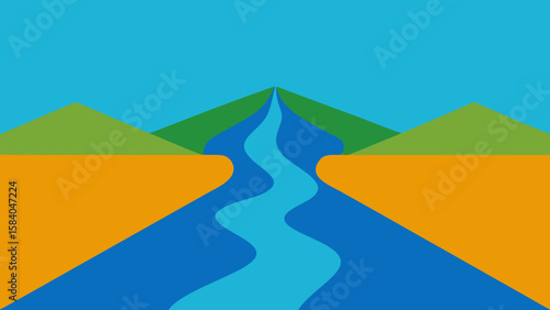 River That Has Been Straightened and Contained by Walls