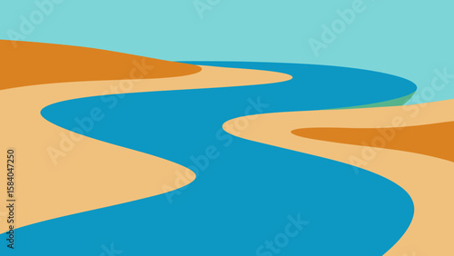 River with Bottom of Smooth Solid Bedrock Nature Beauty