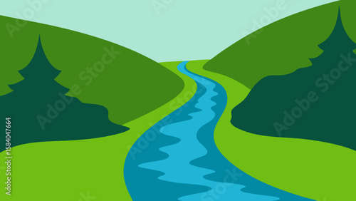 Discover a Small Clear Stream Flowing Through a Deep Moss Covered Gorge