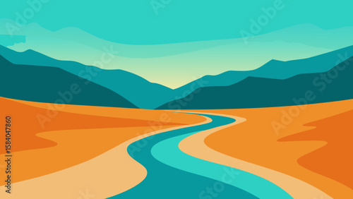 Explore a Vast Open Landscape with a Wild Rushing River Flowing