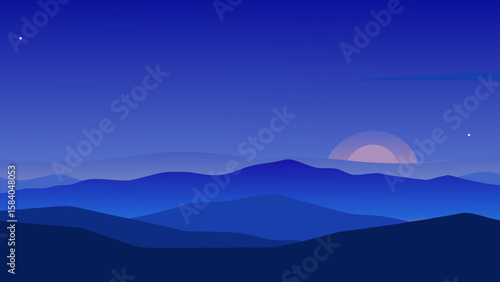 The Deep And Velvety Blue Color Of The Sky At Twilight Just After The Sun Has Set