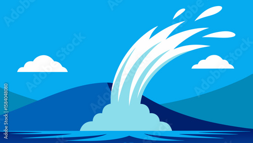 The Dramatic Power Of A Coastal Blowhole Shooting A Plume Of White Water High Up