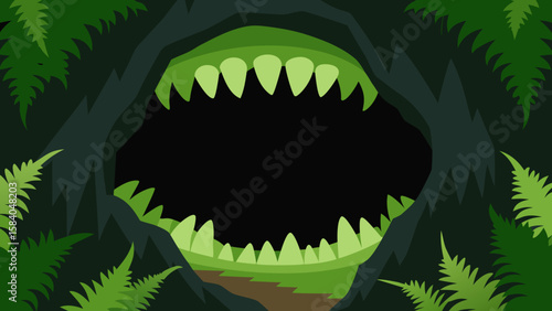 Explore the Mouth of a Massive Cave System Draped in Lush Ferns