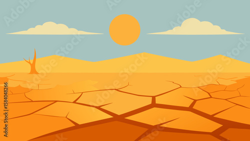 Explore the Stark Cracked Earth of a Dry Lake Bed Under a Harsh Sun