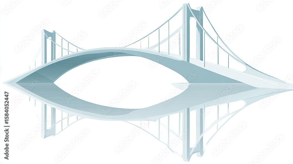 Obraz premium Light-blue bridge reflected in water