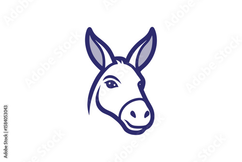Donkey Head Sketch Drawing Icon Style On