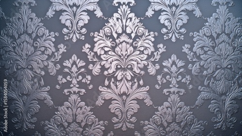 Wallpaper Mural Elegant Gray Damask Wallpaper Texture with Ornamental Details Torontodigital.ca