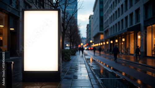 Wallpaper Mural A large white billboard sits on a city street at night Torontodigital.ca