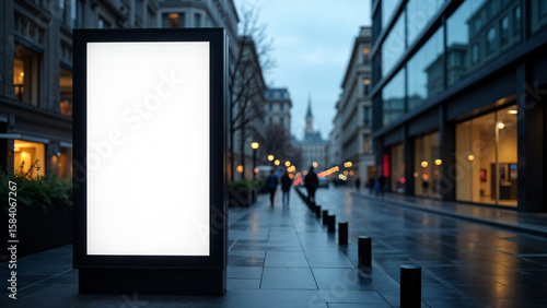 Wallpaper Mural A large white billboard sits on a city street at night Torontodigital.ca