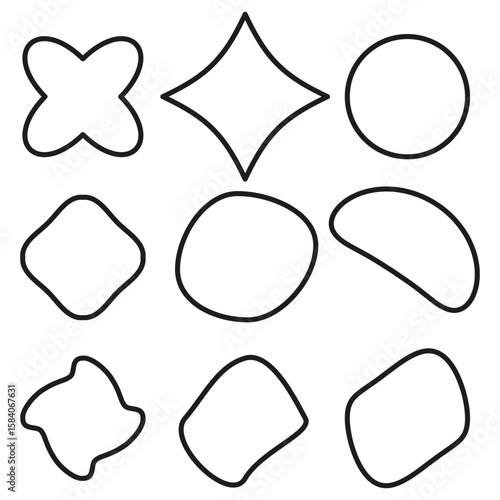 Wallpaper Mural Outline abstract shapes. Organic form Vector. Diverse contour collection. Minimalist modern elements. Torontodigital.ca