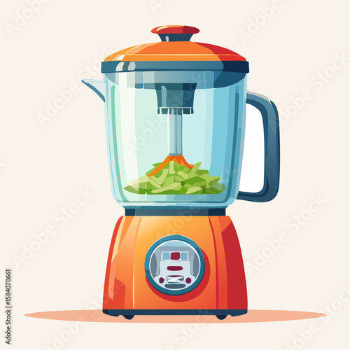 アニメ風フードプロセッサーベクター素材
