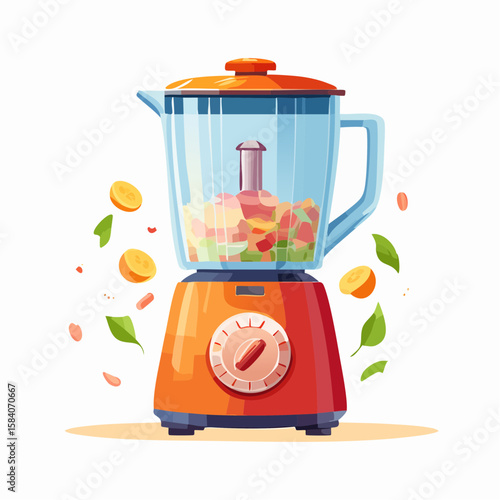 アニメ風フードプロセッサーベクター素材