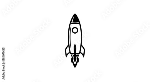 Vector rocket ship vector icon illustration for space exploration and startup business concept with launch design 100