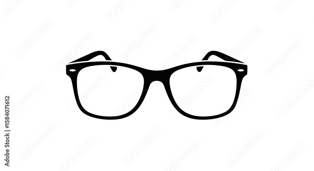 Fototapeta premium Vector black frame glasses vector illustration for eyewear fashion accessory and optical eyeglasses design icon