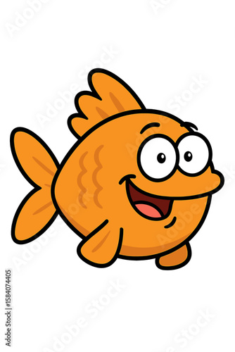 Cheerful Goldfish Character