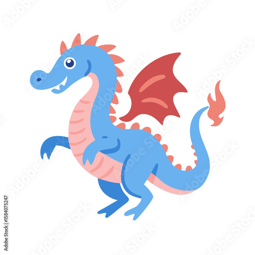Blue Dragon with Red Wings
