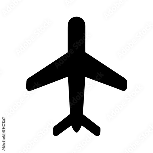 Silhouette of a Modern Airplane from Top View