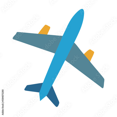 Futuristic Airplane Icon with Sleek Design