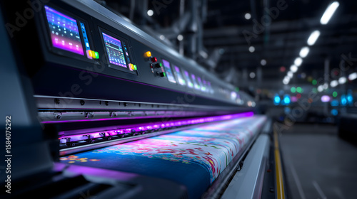 Digital printing on modern fabrics	A technician demonstrates digital textile printing technology.
