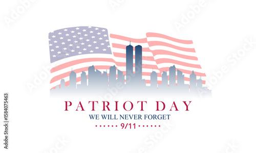 Patriot Day September 11th background vector illustration