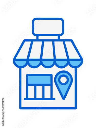  Retail Store Icon with Location Marker