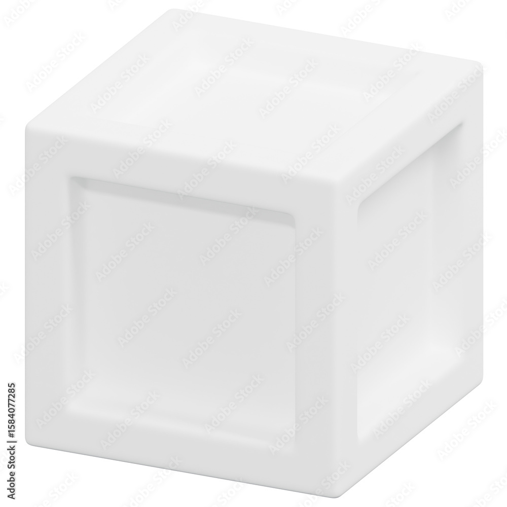 Fototapeta premium 3D Framed Solid Cube Icon