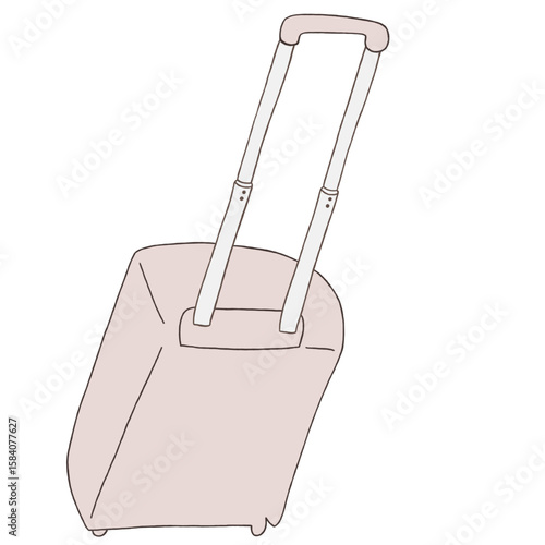 キャリー　旅行　趣味　イラスト　薄ピンク　単体　　イラスト