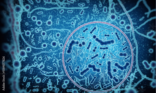 microscopic view of bacteri...