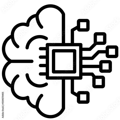 Machine Learning  Icon Element For Design
