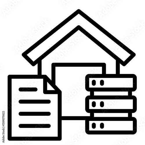 Data Warehouse  Icon Element For Design
