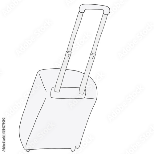 キャリー　旅行　趣味　イラスト　白　単体　イラスト