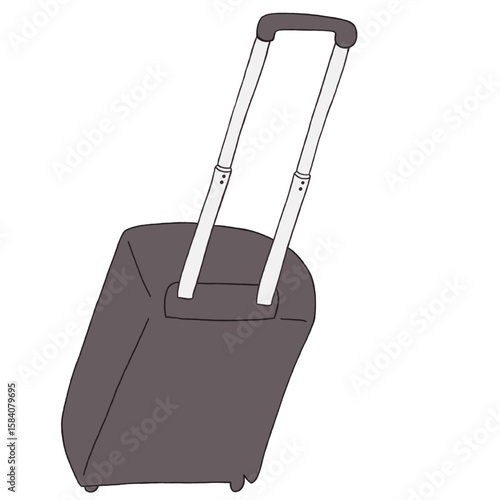 キャリー　旅行　趣味　イラスト　濃い灰色　単体　　イラスト