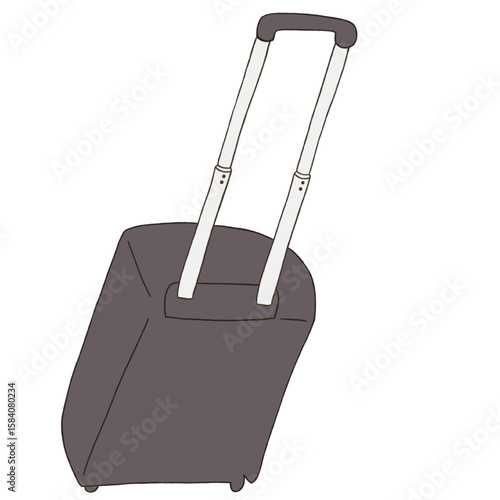 キャリー　旅行　趣味　イラスト　濃い灰色　単体　　イラスト