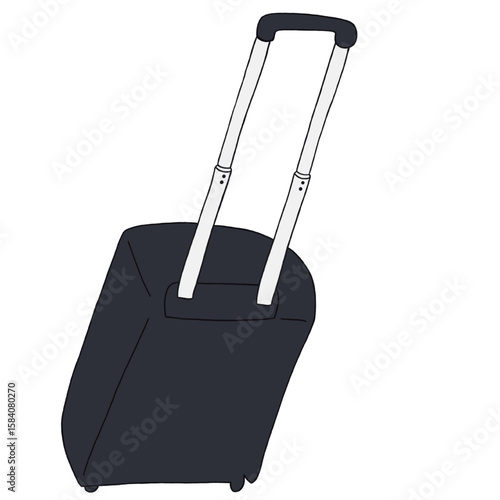 キャリー　旅行　趣味　イラスト　濃い藍色　単体　　イラスト