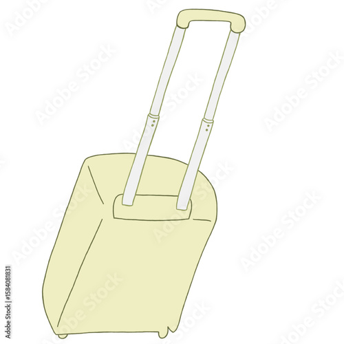 キャリー　旅行　趣味　イラスト　黄緑　単体　　イラスト